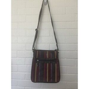 Fossil Brown Patches leather Tone handbag Purse Gorgeous Crossbody Bag Patchwork
